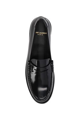 Black leather monogram leather loafers Saint Laurent | 6702321VUVV1000